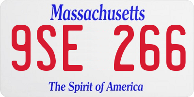MA license plate 9SE266