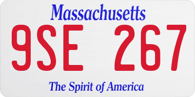 MA license plate 9SE267