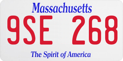 MA license plate 9SE268