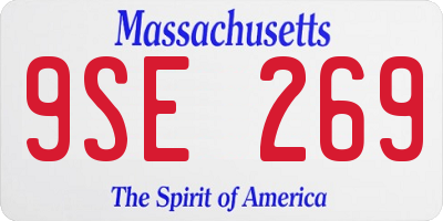 MA license plate 9SE269