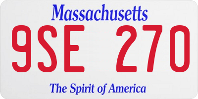 MA license plate 9SE270