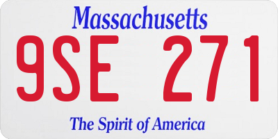 MA license plate 9SE271