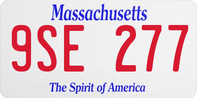 MA license plate 9SE277