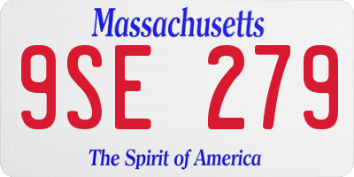 MA license plate 9SE279