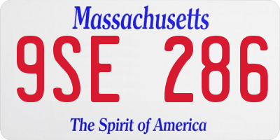 MA license plate 9SE286