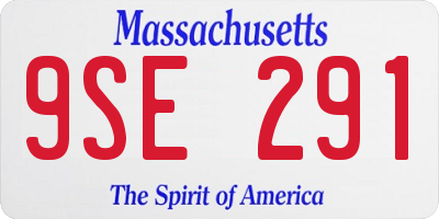 MA license plate 9SE291