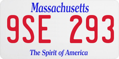 MA license plate 9SE293