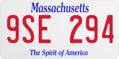 MA license plate 9SE294