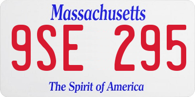 MA license plate 9SE295