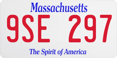 MA license plate 9SE297