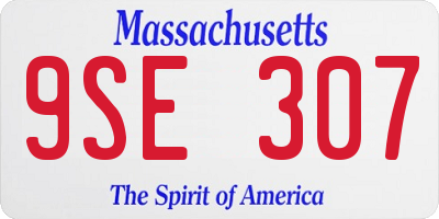 MA license plate 9SE307