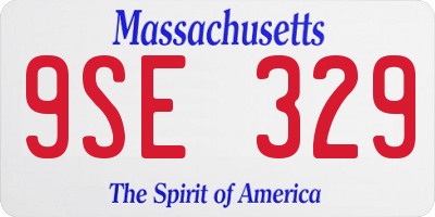 MA license plate 9SE329