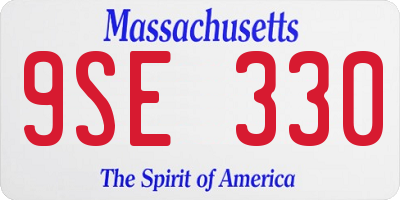 MA license plate 9SE330