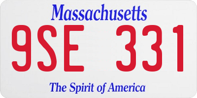 MA license plate 9SE331