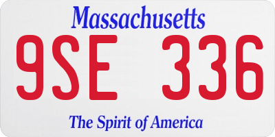 MA license plate 9SE336