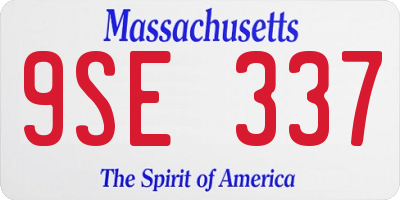 MA license plate 9SE337