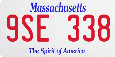 MA license plate 9SE338
