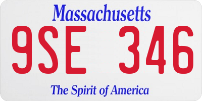 MA license plate 9SE346