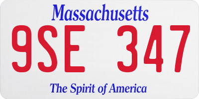 MA license plate 9SE347