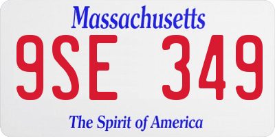 MA license plate 9SE349