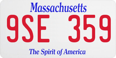 MA license plate 9SE359