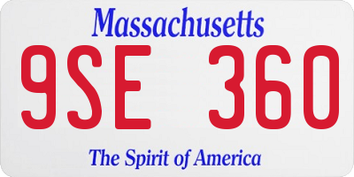 MA license plate 9SE360