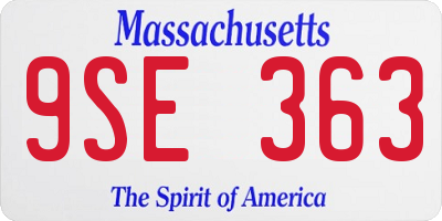 MA license plate 9SE363