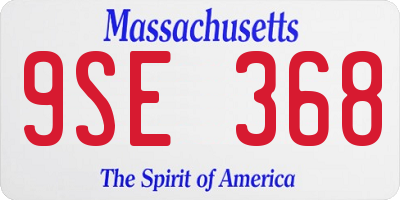 MA license plate 9SE368