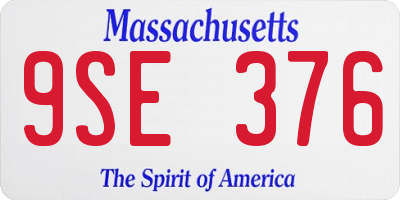 MA license plate 9SE376