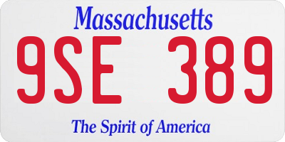 MA license plate 9SE389