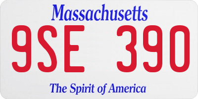 MA license plate 9SE390