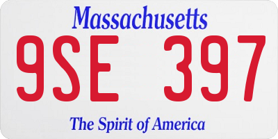 MA license plate 9SE397