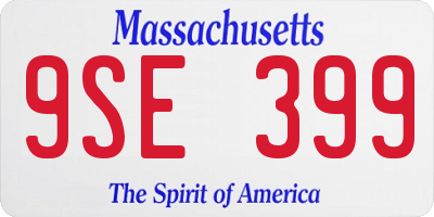 MA license plate 9SE399