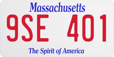 MA license plate 9SE401