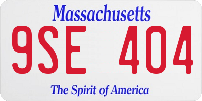 MA license plate 9SE404