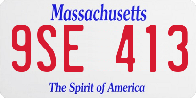 MA license plate 9SE413