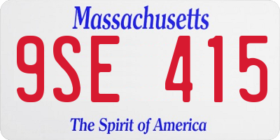 MA license plate 9SE415