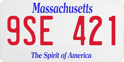 MA license plate 9SE421