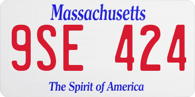 MA license plate 9SE424