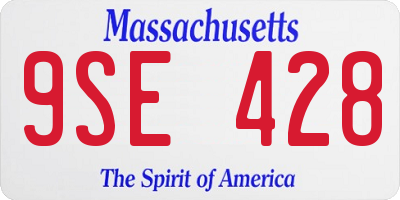 MA license plate 9SE428