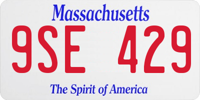 MA license plate 9SE429