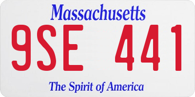 MA license plate 9SE441