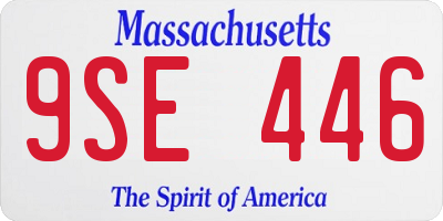 MA license plate 9SE446