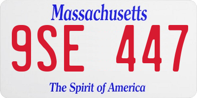 MA license plate 9SE447