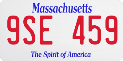 MA license plate 9SE459