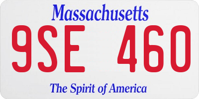 MA license plate 9SE460