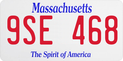 MA license plate 9SE468