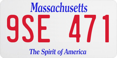 MA license plate 9SE471