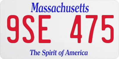 MA license plate 9SE475