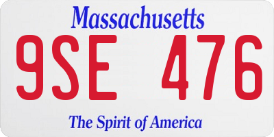 MA license plate 9SE476